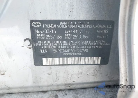 2016 Hyundai Sonata Limited z USA, uszkodzony, nr VIN 5NPE34AF2GH337581